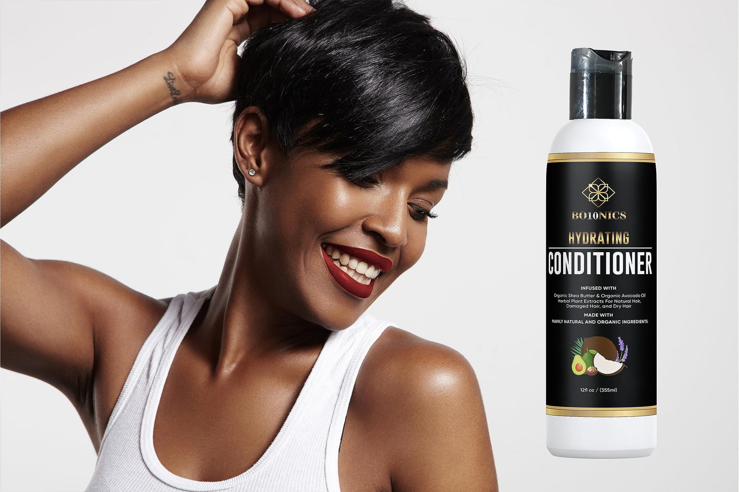 Bo10nics Hydrating Hair Conditioner Clarifying Shampoo - 12fl oz Hair Conditioner for Dry Damaged Hair with Wheat Protein, Shea Butter and Plant