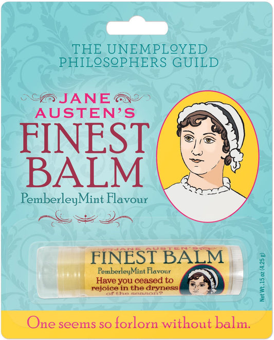 The Unemployed Philosophers Guild Jane Austen's Finest Balm - Peppermint Lip Balm, Cruelty-Free, Made in the USA from Natural and Imported Ingredients