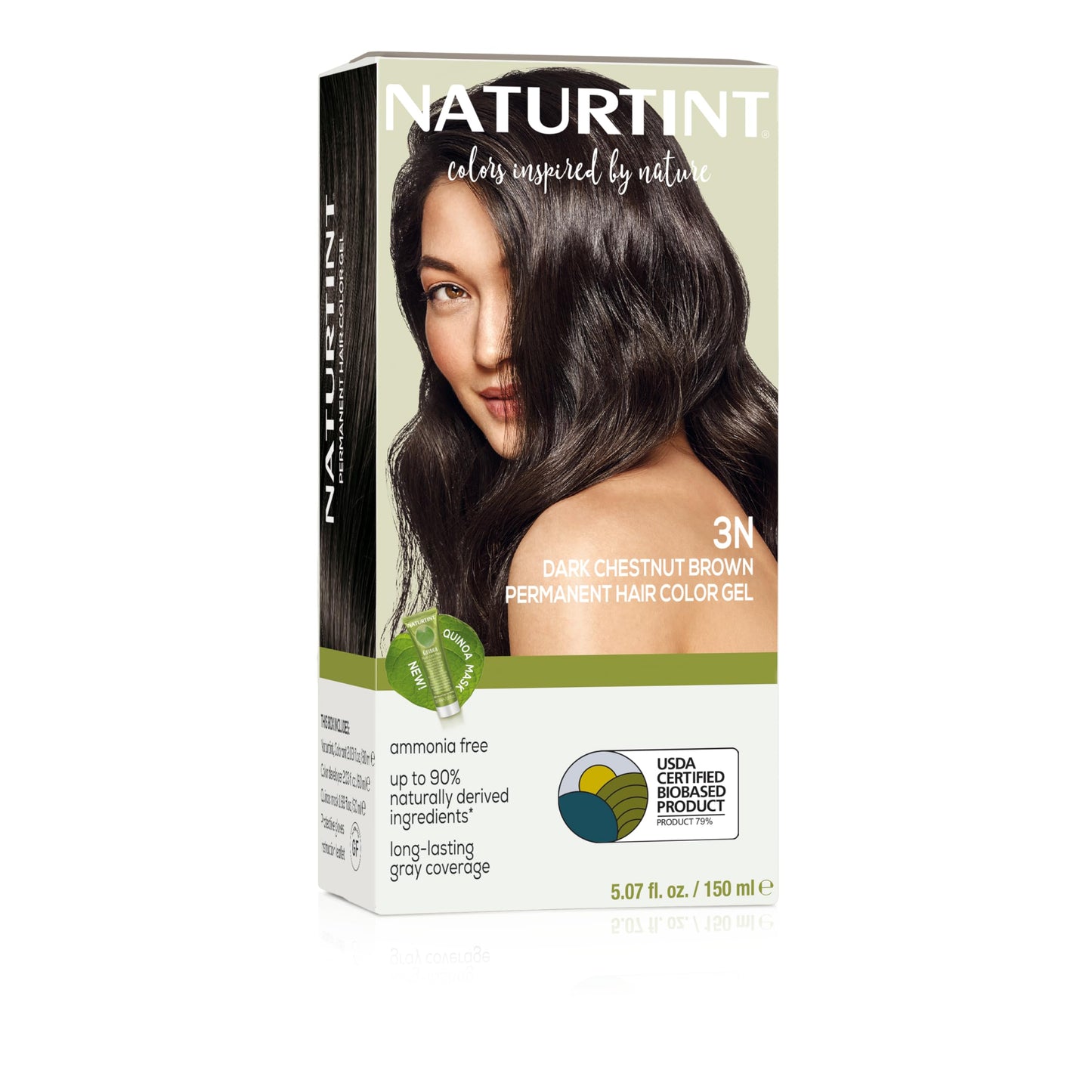 Naturtint 3N Dark Chestnut Brown Permanent Hair Color (Pack of 1), Ammonia Free, Vegan, Cruelty Free, up to 100% Gray Coverage, Long Lasting Results