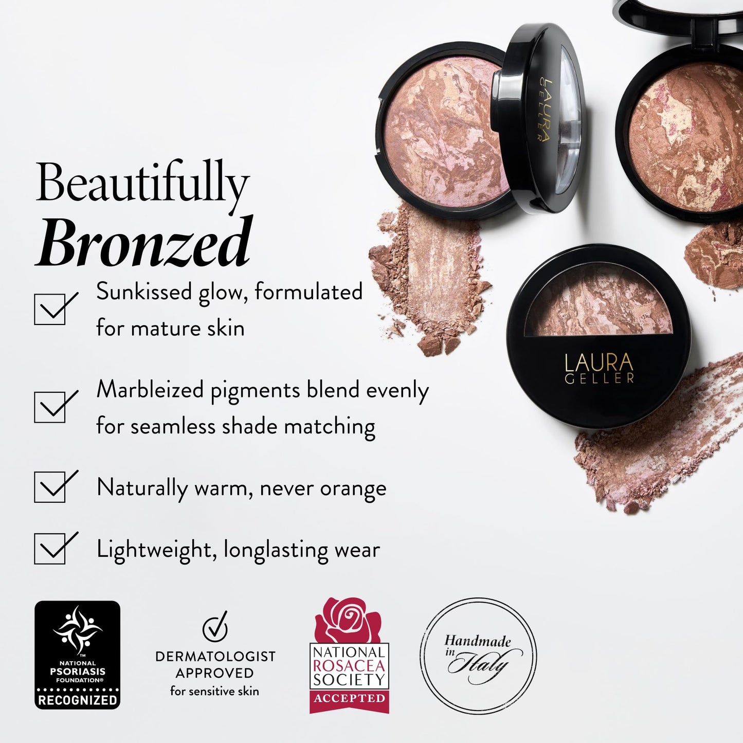 LAURA GELLER NEW YORK Baked Bronze-N-Brighten Bronzer Powder - Medium - Natural Bronze Glow