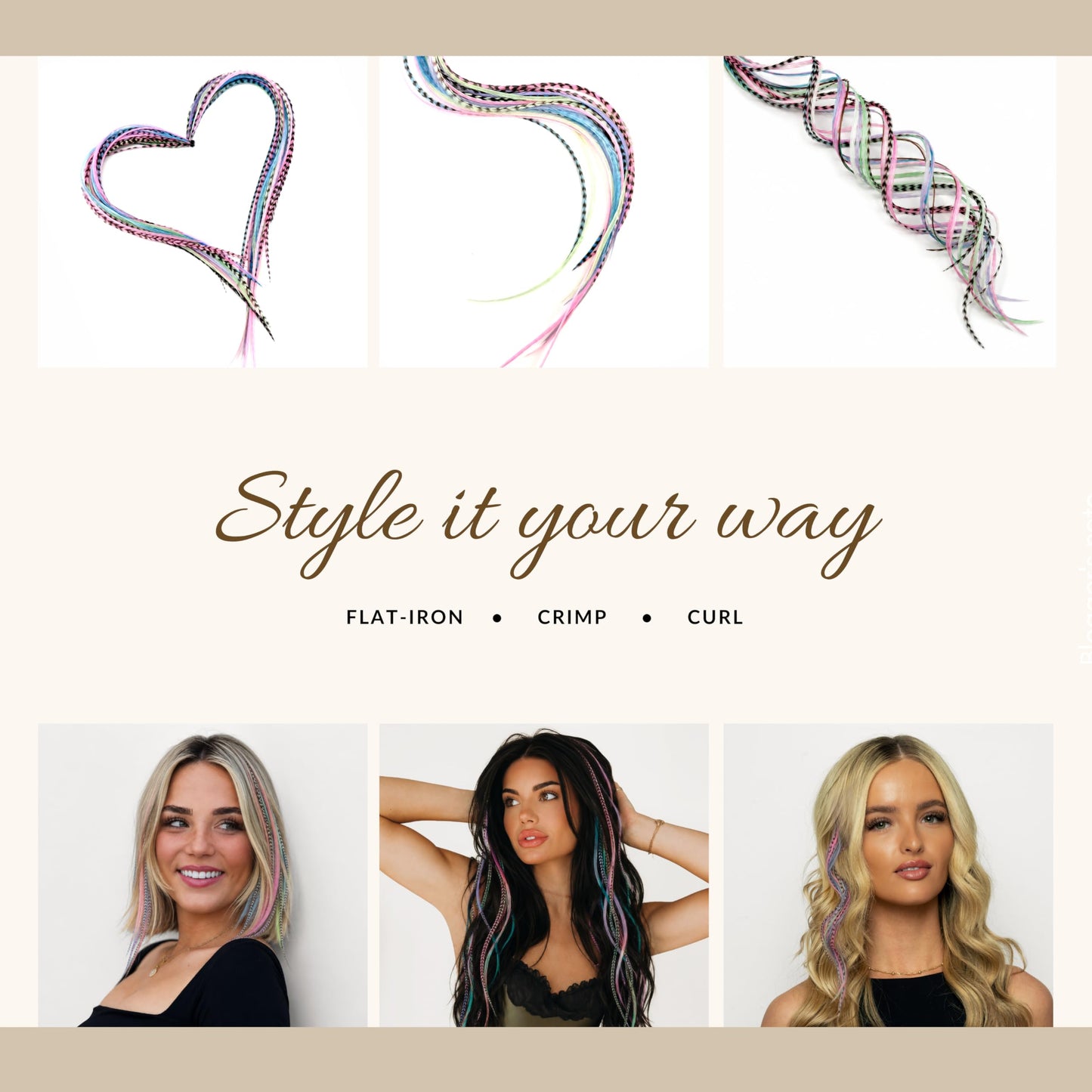 21 Pastels Color Hair Extensions - 9”-14” Long - DIY Rooster Kit with 20 Micro-Link Beads - 100% Real Feathers - Eye-Catching Boho Style (Pastels) Beauty and Personal Care Feather Headz