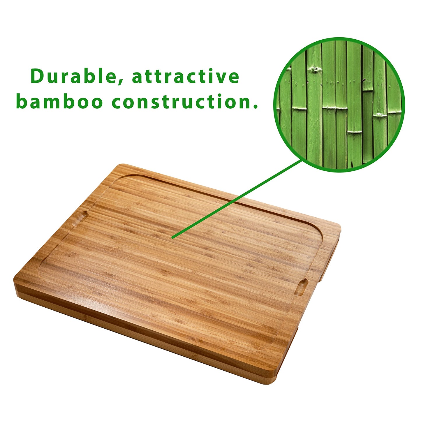 Seville Classics Bamboo Premium Wood Cutting Board Serving Tray w/ 7 Color-Coded BPA-Free Mats, for Chopping Bread, Cheese, Fruits, Vegetables…