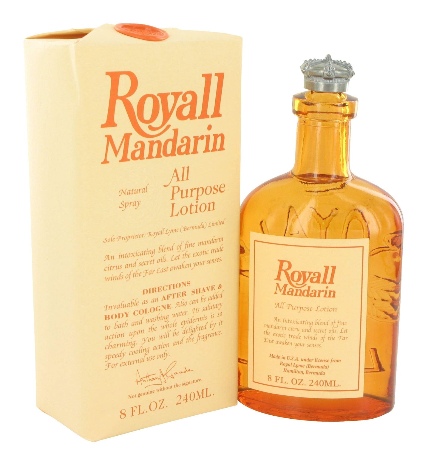 Royall Mandarin By ROYALL FRAGRANCES FOR MEN 8 oz All Purpose Lotion / Cologne