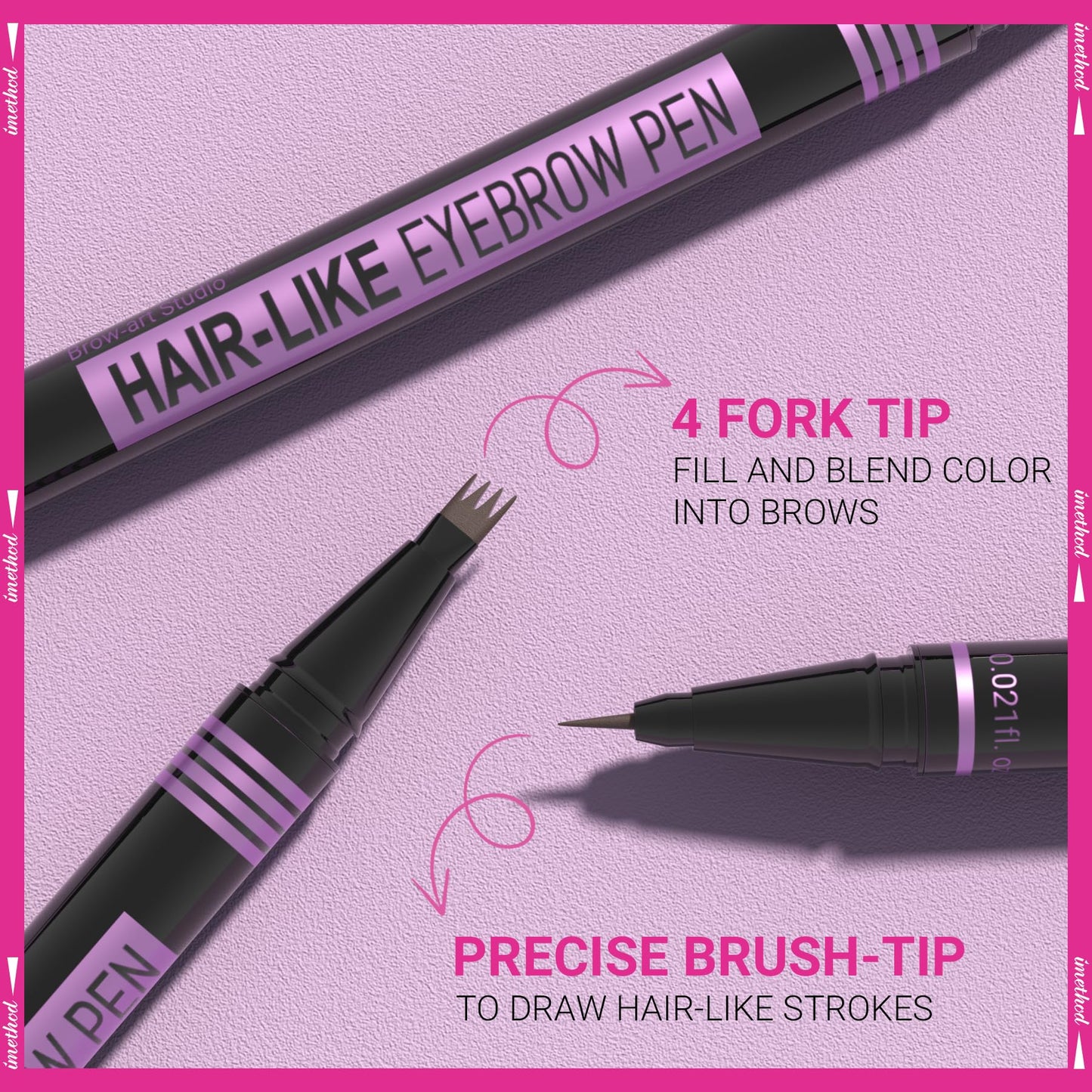 iMethod Eyebrow Pen - Eyebrow Pencil Magic 2-in-1 Eye Brow Pencils for Women with 4-Fork-Tip and Precise Brush-Tip Create Natural Hair-Like Brows Beauty and Personal Care iMethod