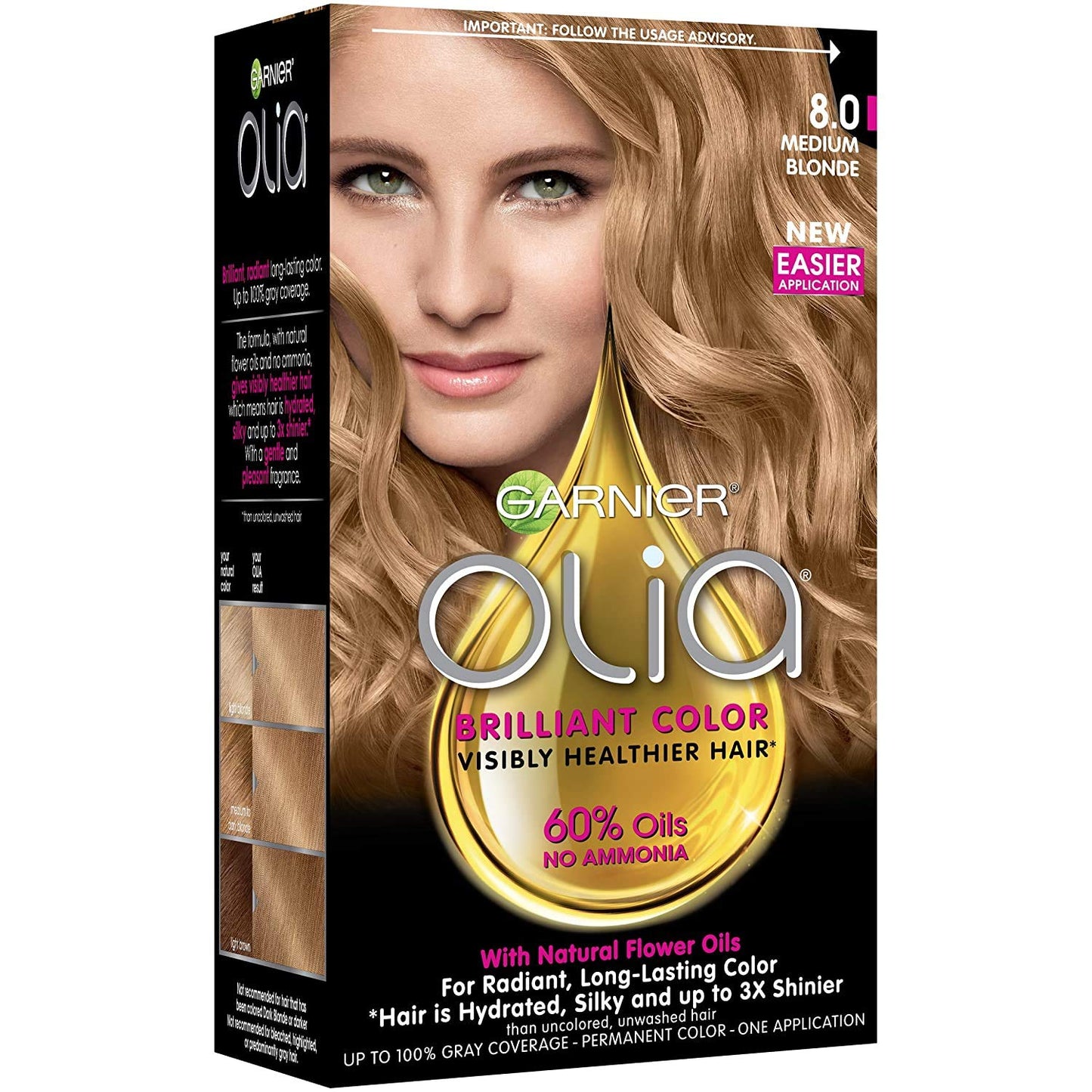Garnier Olia Ammonia Free Hair Color [8.0] Medium Blonde 1 Each (Pack of 2)