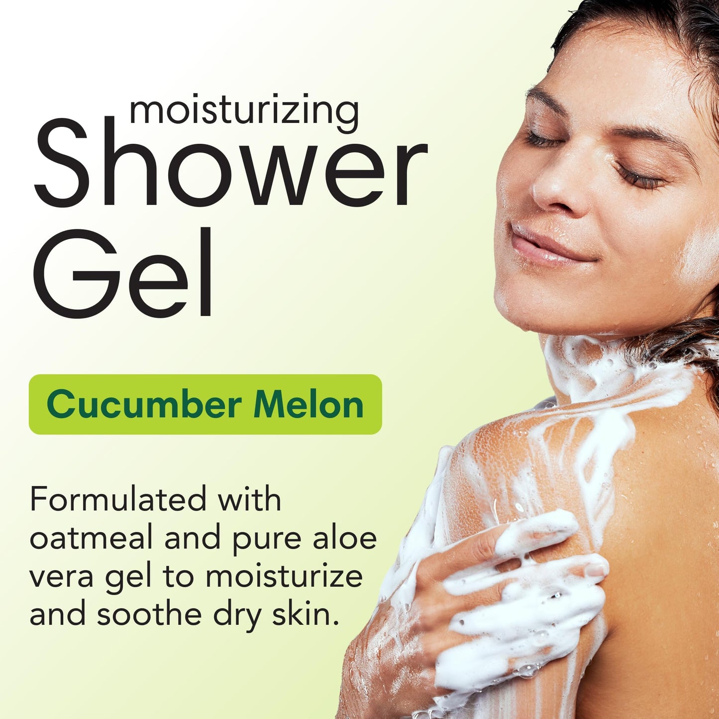 ShiKai Daily Moisturizing Shower Gel (Cucumber Melon, 1 Gallon) | Gentle Formula | with Aloe Vera & Oatmeal for Soft, Healthy Skin | Dry Skin Relief