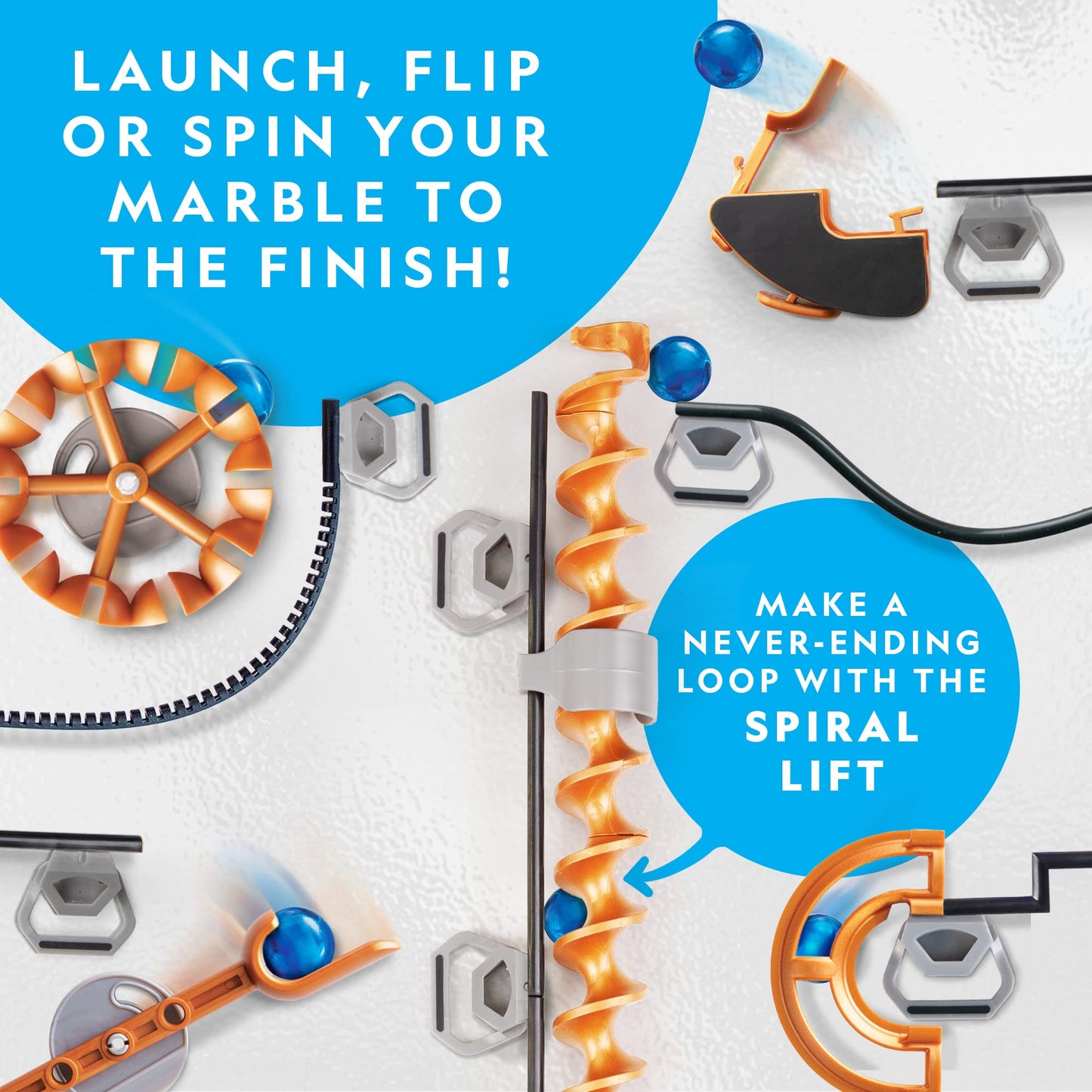 National Geographic Magnetic Marble Run 150pcs – STEM Building Set with Tracks, Trick Pieces & Marbles for Kids & Adults (Amazon Exclusive)