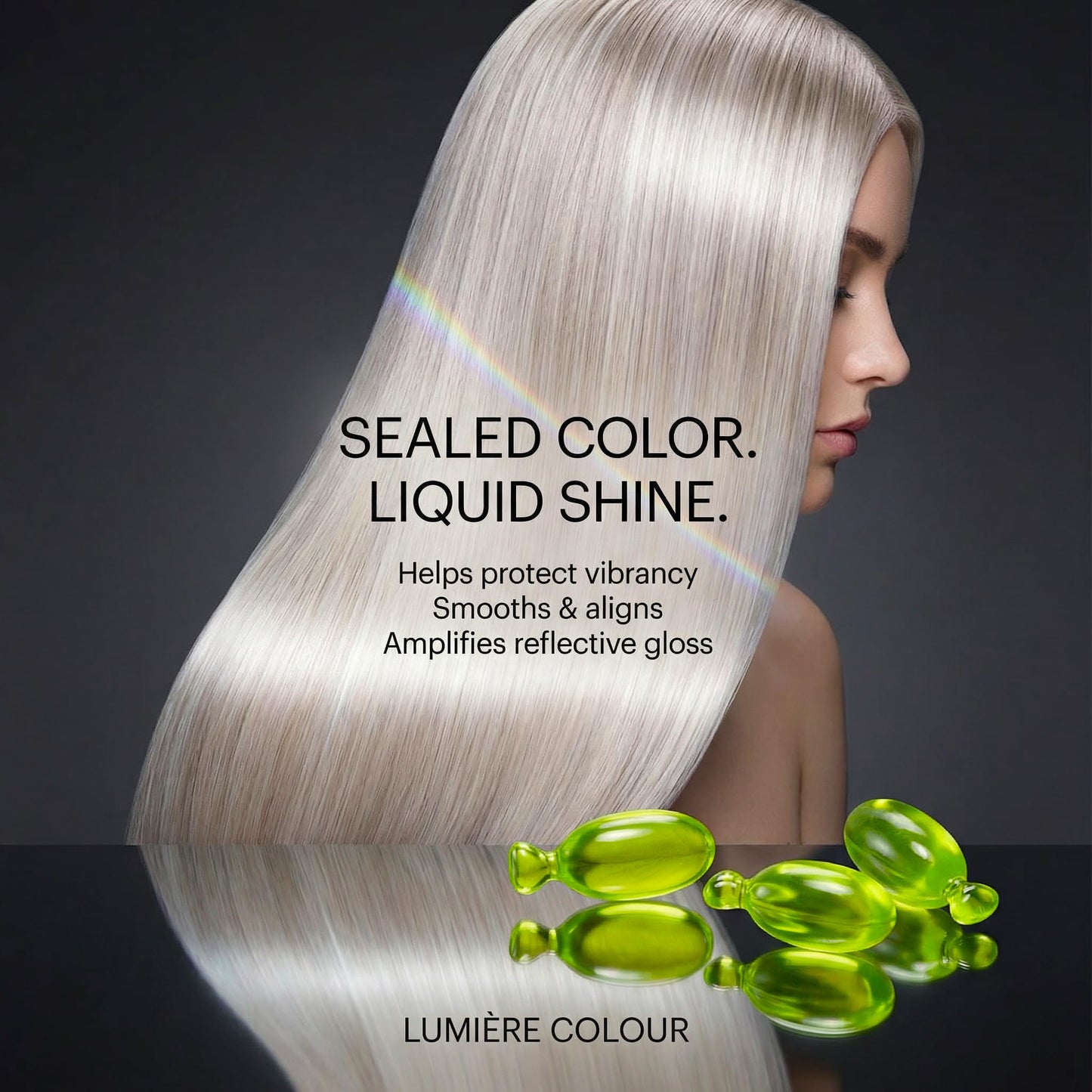 SNOB GIRLS Shine & Color Defense Hair Serum Capsules LUMIERE COLOUR. TruColour Care, Color Protection. Vegan Leave-In Serum for Gloss & Frizz Control