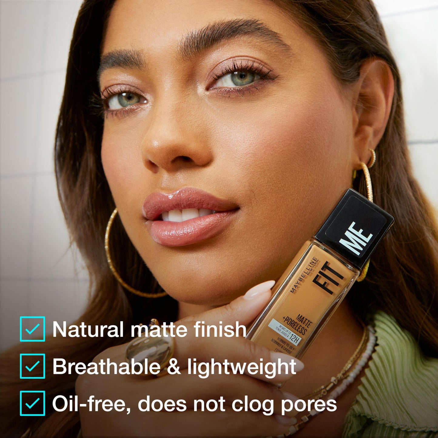 Maybelline Fit Me Matte + Poreless Liquid Oil-Free Foundation Makeup, Natural Beige, 1 Count (Packaging May Vary) Beauty and Personal Care MAYBELLINE