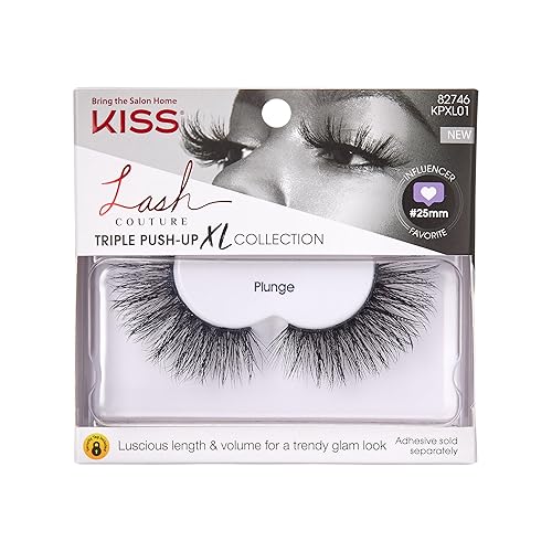 KISS Lash Couture Triple Push Up XL Collection False Eyelashes, 3D Volume in Extra Long Length with Triple Design Technology, Cruelty-Free…