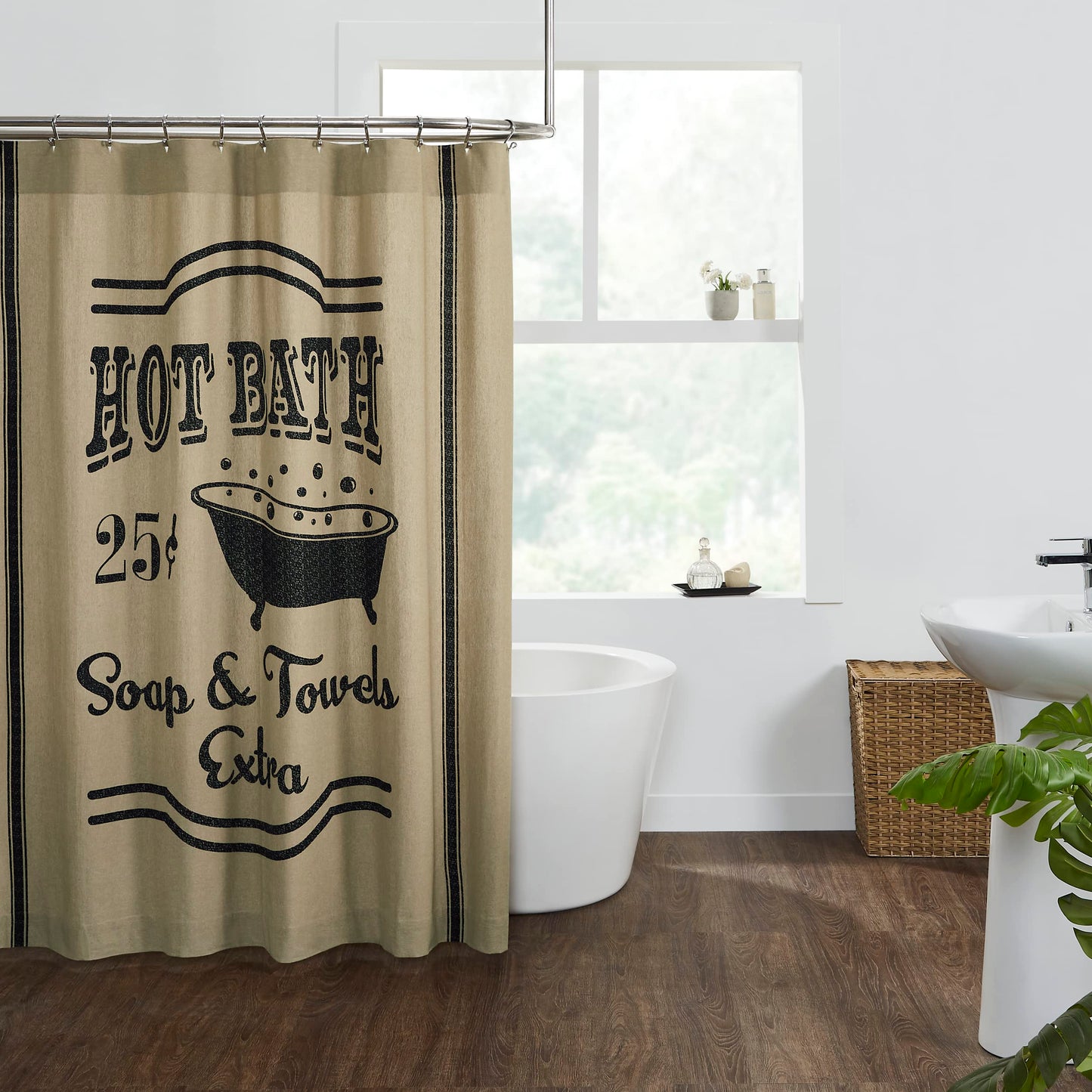 Pine Valley Quilts Vintage Bath Country Shower Curtain 72x72