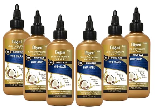 Bigen Semi-Permanent Haircolor #Ib3 Indigo Blue 3 Ounce (88ml) (6 Pack)