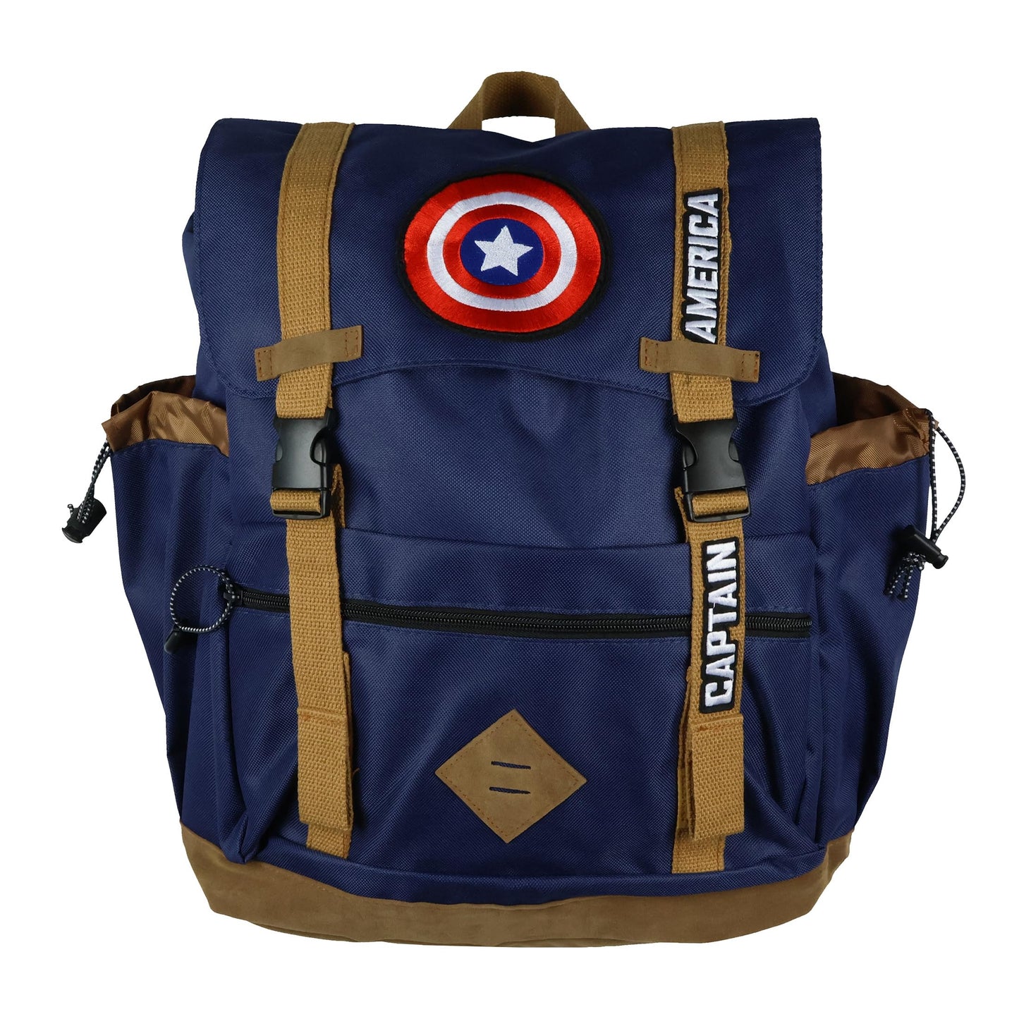 Marvel Captain America Flaptop Backpack Embroidered Logo Design Tech Laptop Tote