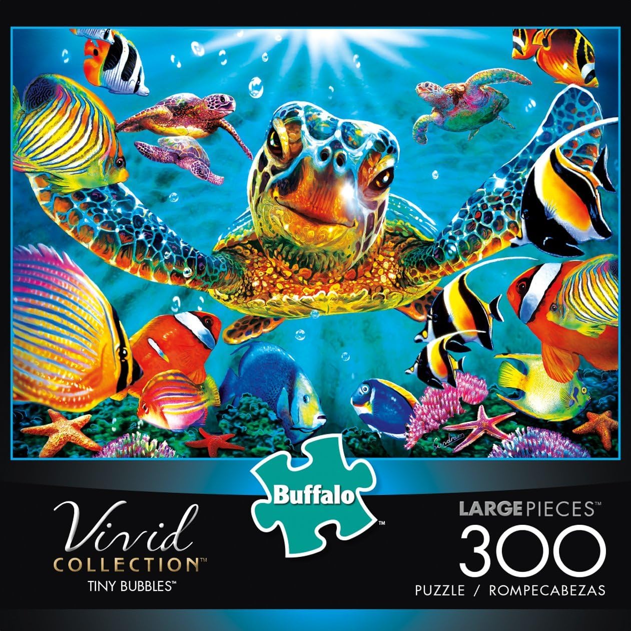 Buffalo Games 300-Piece Puzzle – Steve Sundram Tiny Bubbles – Challenging Adult Jigsaw, 21.25" x 15", Great for Game Nights