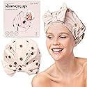 Kitsch Luxury Shower Caps for Women Reusable Waterproof - Large Shower Cap for Women, Non-slip, Quick-dry Hair Cap for Long and Short Hair