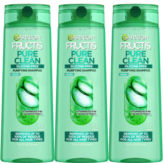 Garnier Fructis Pure Clean Purifying Shampoo, Silicone-Free, 12.5 Fl Oz, 3 Count (Packaging May Vary) Beauty and Personal Care Garnier Default Title