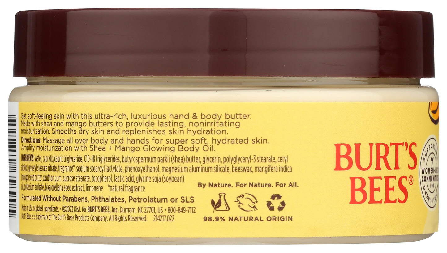 Burt's Bees, Shea & Mango Hand & Body Butter, 6.5 Ounce