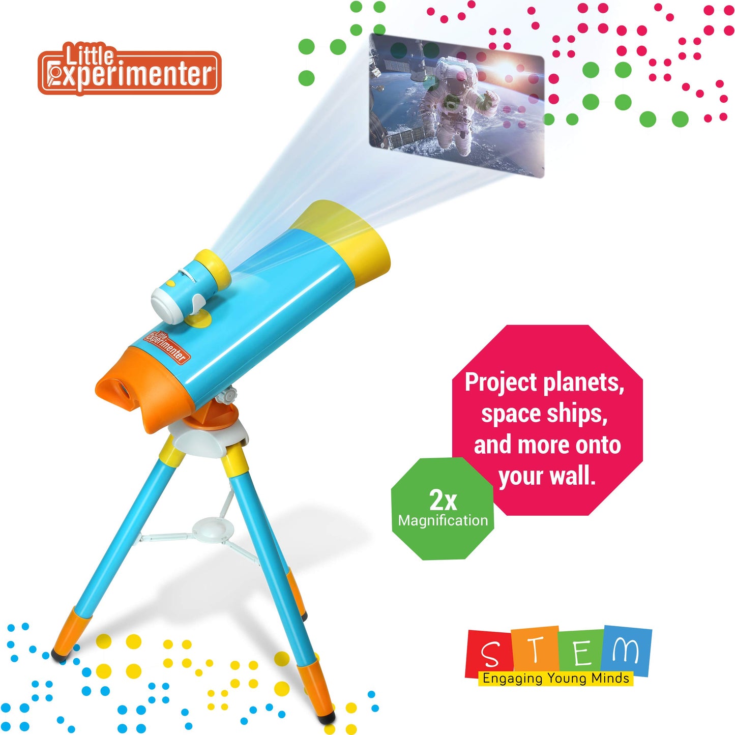 Projector Telescope for Kids – Includes 24 Space Images & Educational Book, STEM Science Learning Toy Gift for Boys & Girls Ages 3–12