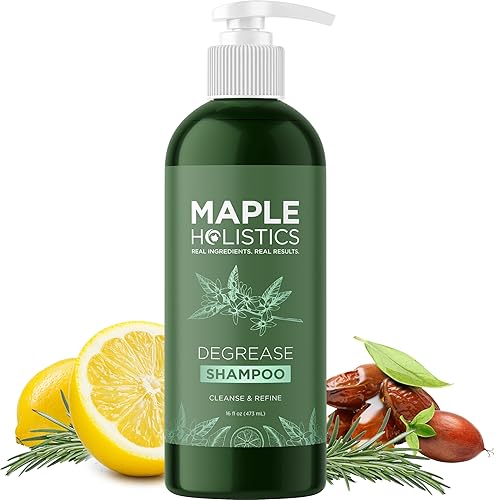 Clarifying Shampoo for Oily Hair and Scalp - Degrease Deep Cleansing Shampoo Build Up Remover with Rosemary Oil for Greasy Hair & Scalp - Vegan Color