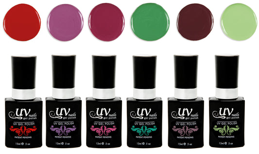 UV-NAILS Gel nail polish cure with UV or LED nail lamp gel polish for nails Set of 6 (LONDON) Beauty & Personal Care UV-NAILS