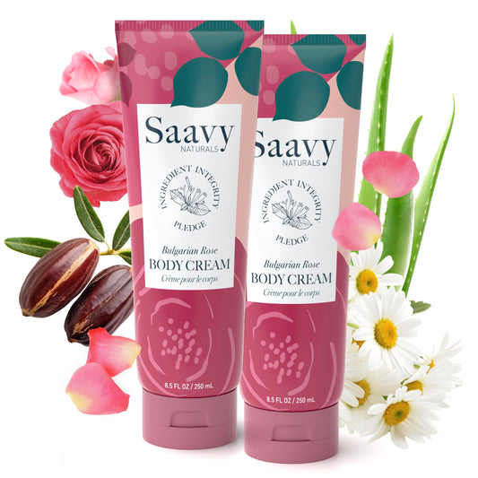 Saavy Naturals Deeply Hydrating Body Cream for Dry Skin - Nourishing Shea Butter, Plant-Based & Sustainably Sourced - Bulgarian Rose - 8.5 fl oz, 2 Beauty & Personal Care Saavy Naturals