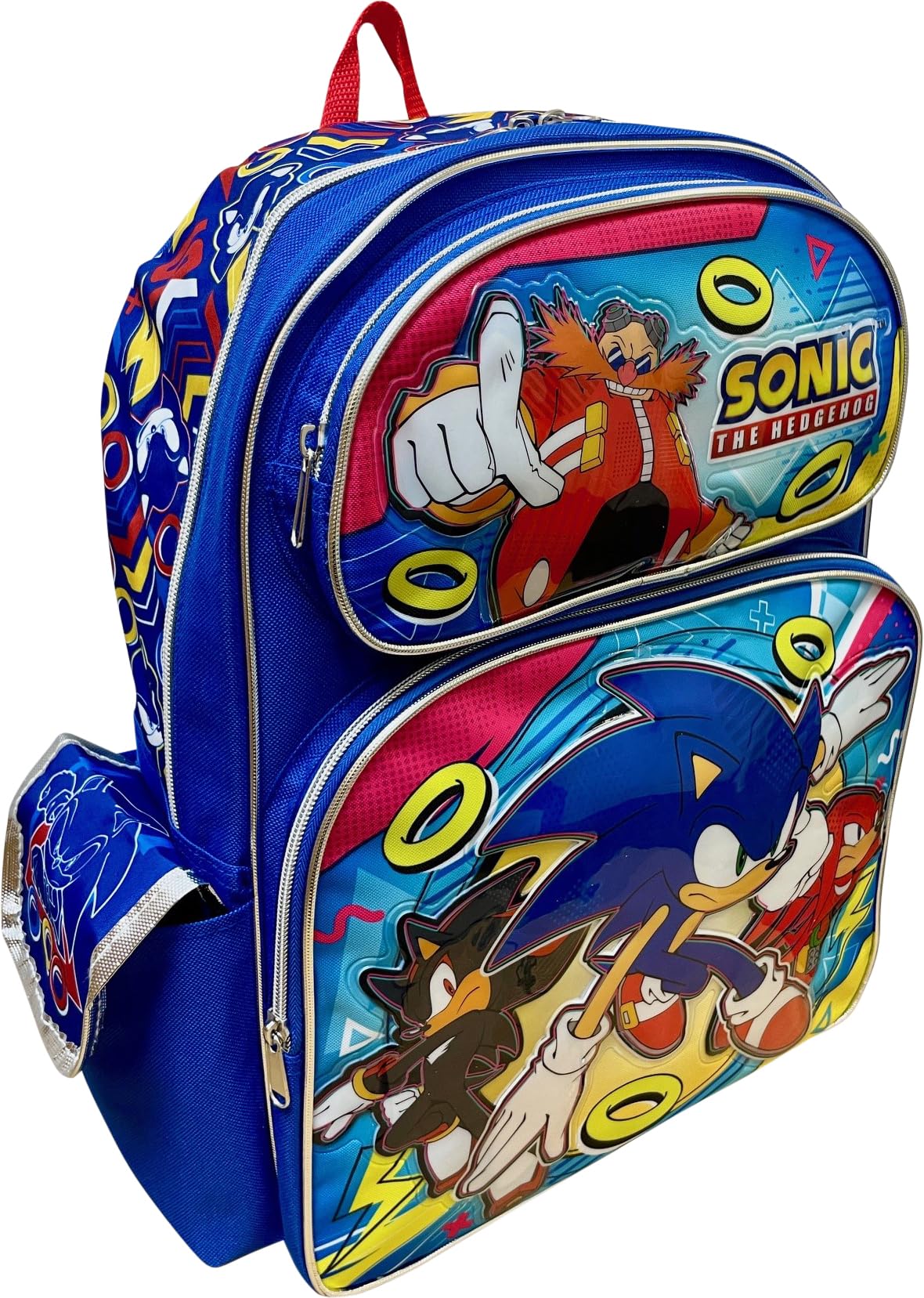 Ruz Sonic The Hedgehog Kid’s Licensed 16” Large School Backpacks with Multiple Pockets