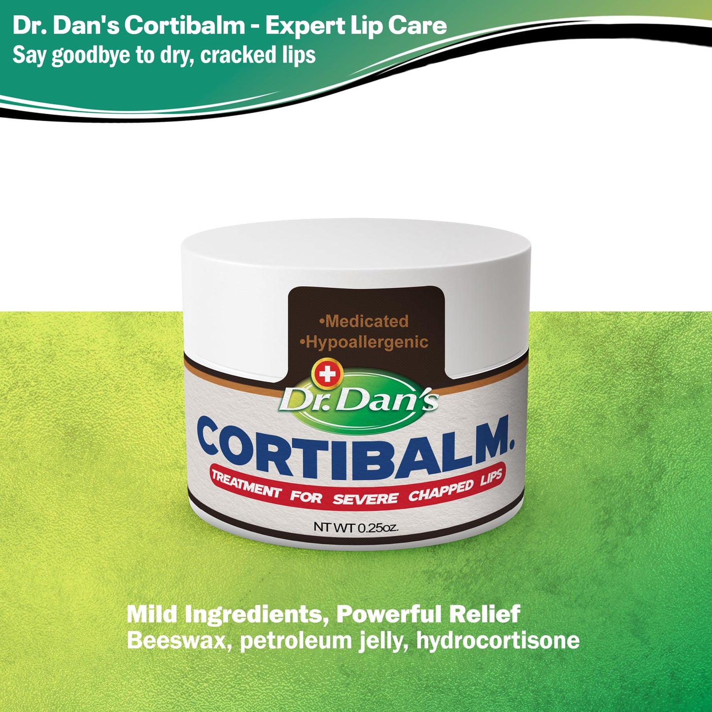 Dr. Dan's Cortibalm Jar - 1 Pack - for Dry Cracked Lips - Healing Lip Balm Jar for Severely Chapped Lips - Designed for Men, Women and Children - Beauty and Personal Care Dr. Dan's