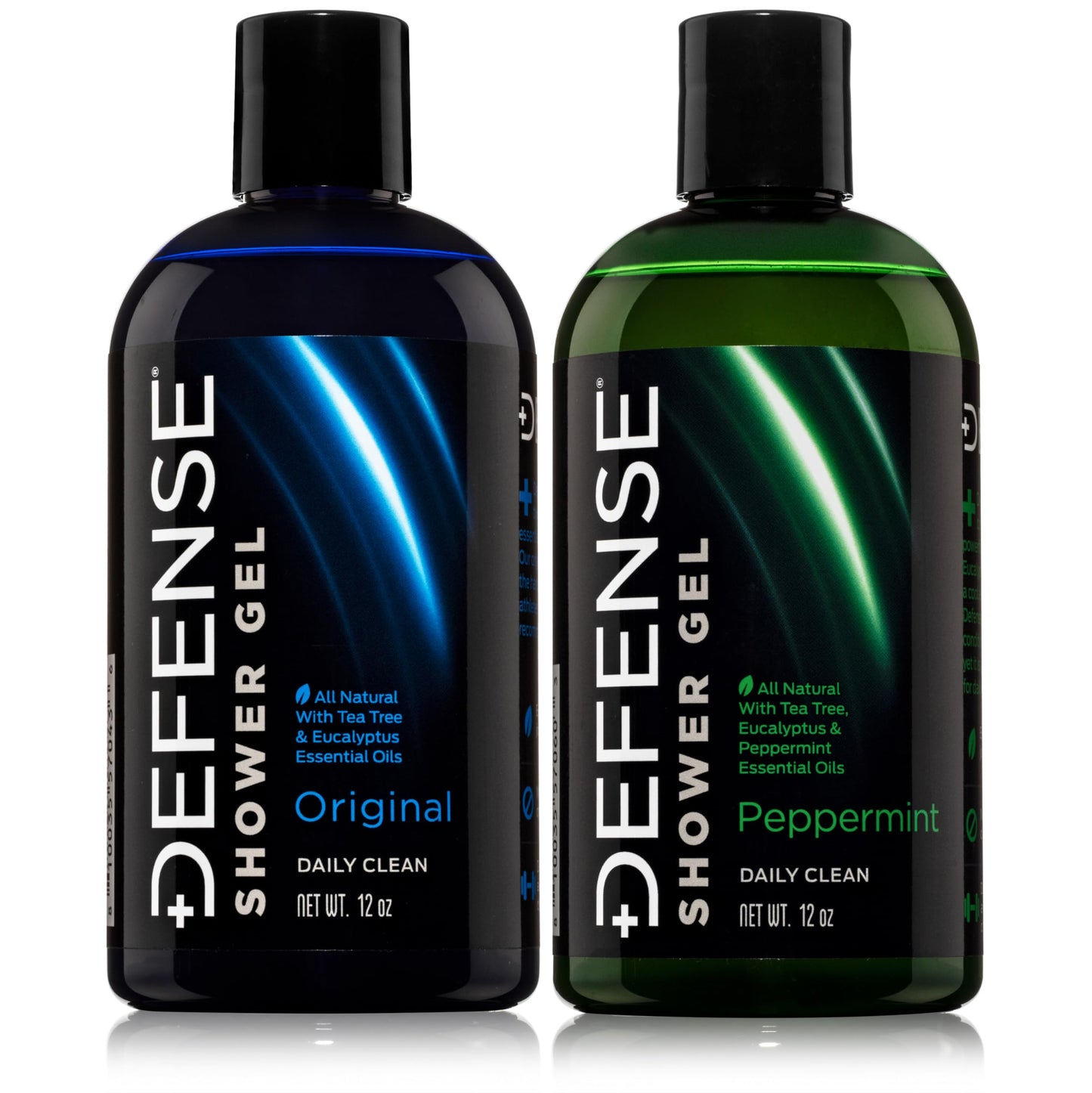 Defense Soap Tea Tree Body Wash (Original + Peppermint) | All Natural Organic Shower Soap for Athletes | Odor Control & Skin Fungal Protection