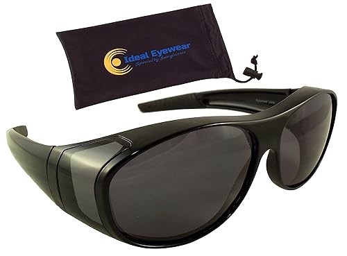 Ideal Eyewear Fit Over Sunglasses with Polarized Lenses - Wear Over Prescription Glasses - Fishing, Boating, Golf, Driving