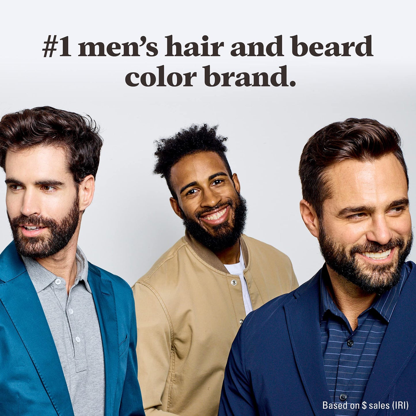 Just For Men Mustache & Beard, Beard Dye for Men with Brush, With Keratin Biotin Aloe and Coconut Oil for Healthy Facial Hair - Deep Dark Brown, M-46