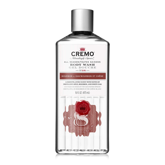 Cremo Rich-Lathering Bourbon & Oak Body Wash, A Sophisticated Blend of Distillers Spice, Fine Bourbon and White Oak, 16 Fl Oz