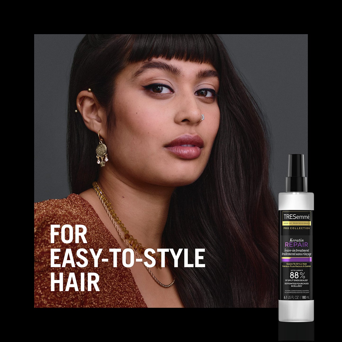 TRESemmé Pro Collection Keratin Repair Leave In Hair Treatment for Strong, Healthy-Looking Hair Care Hair Styling Treatment Spray Visibly Repair Split