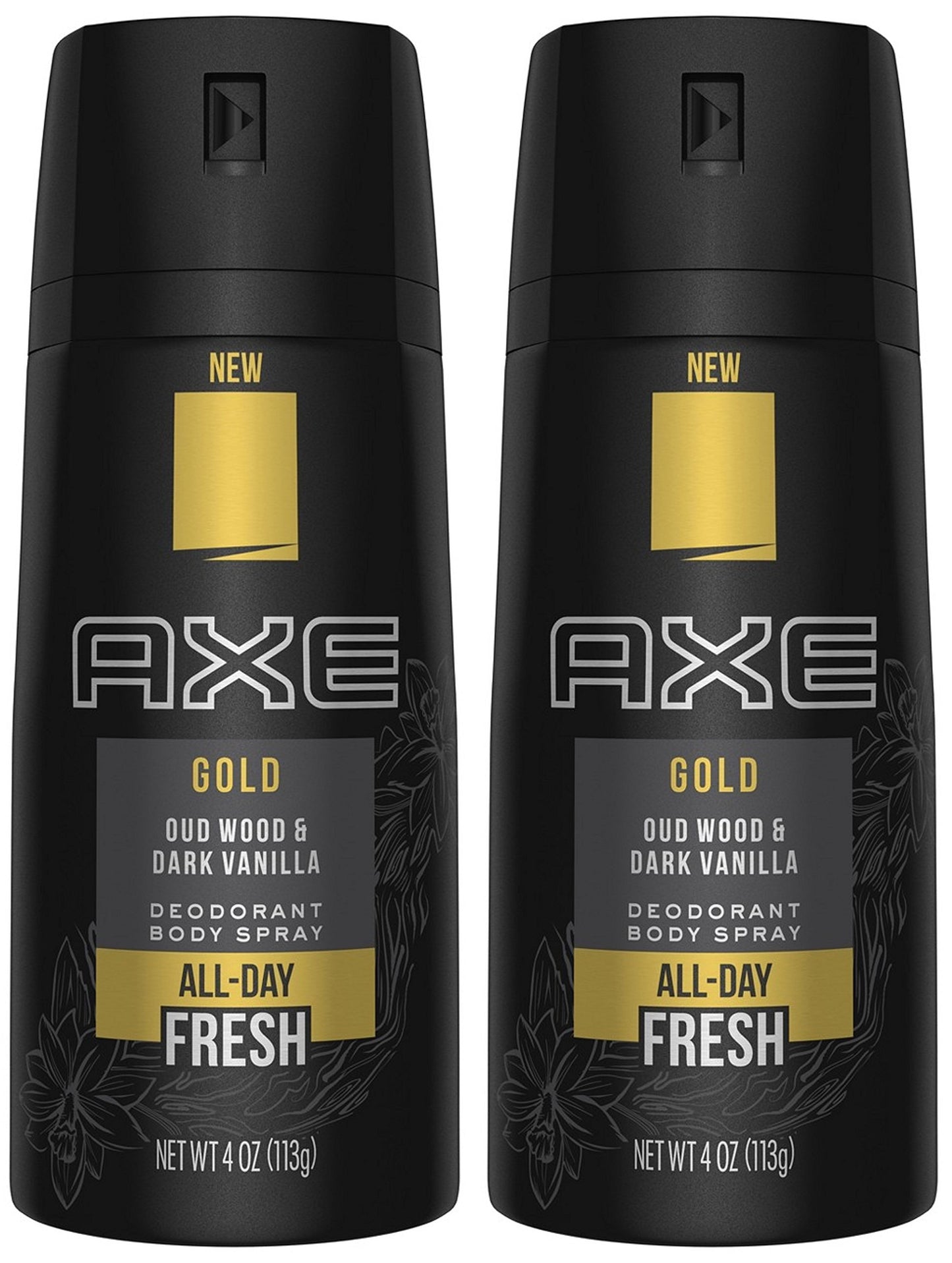 Axe Gold Oud Wood and Dark Vanilla Deodorant Body Spray 4.0 oz (Pack of 2) Beauty and Personal Care FIYY6VC