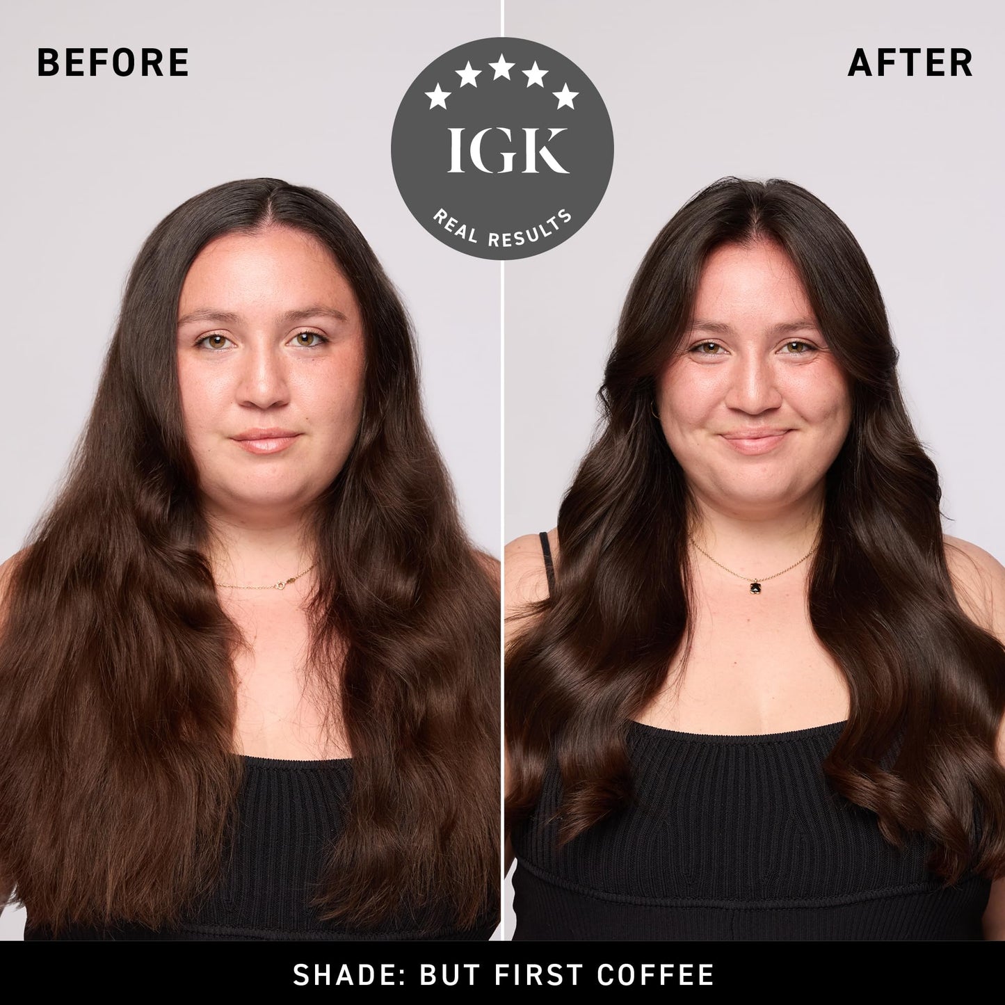 IGK Permanent Hair Color Kit | 6N But First Coffee - Light Natural Brown | 100% Gray Color Coverage + Strengthen + Shine | Ammonia Free