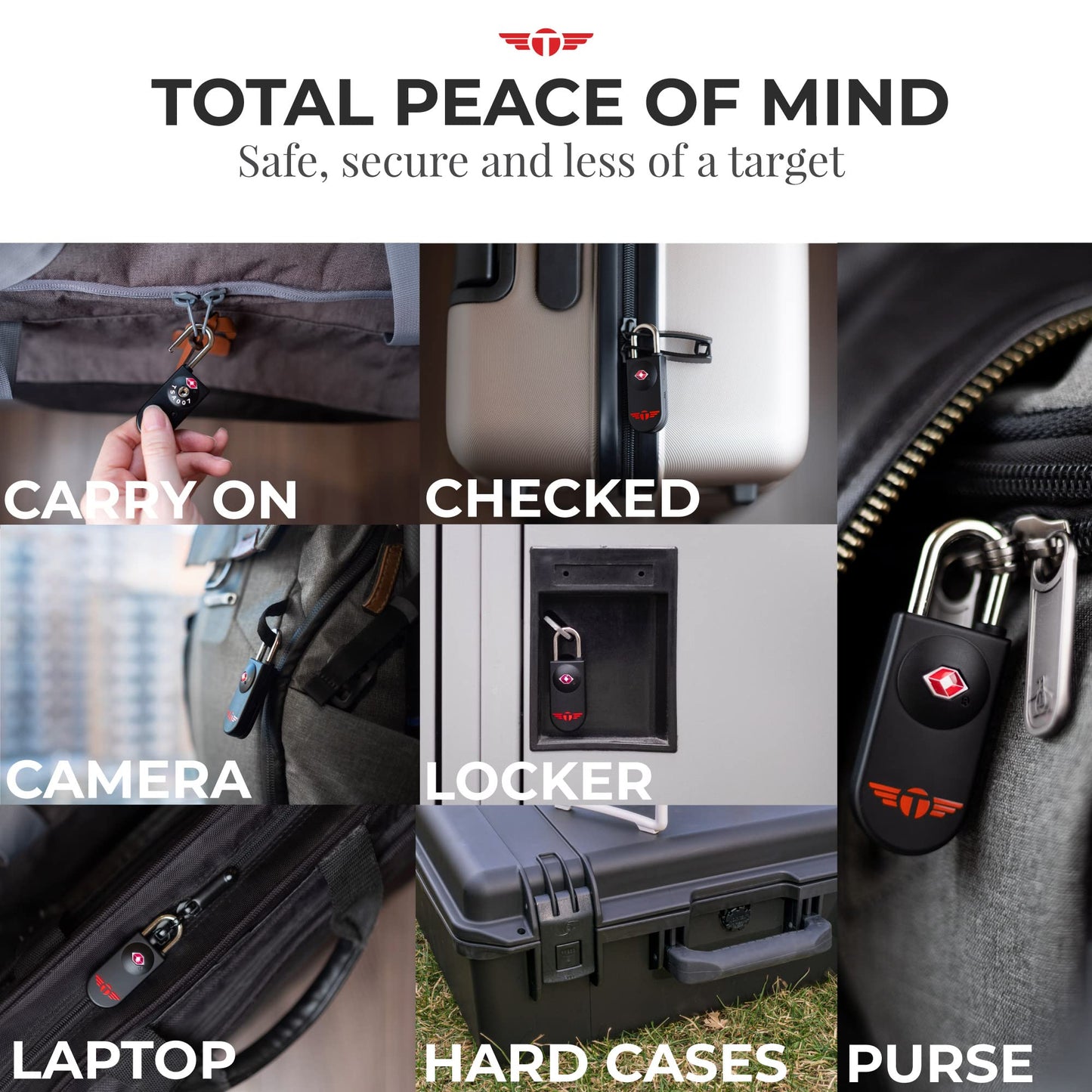 Keyless TSA Approved Luggage Locks – 2 Pack Travel Padlocks with Lifetime Card Keys, No Combination to Remember