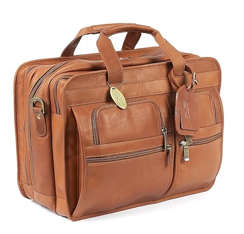 Claire Chase Jumbo Executive Computer Briefcase, Saddle, One Size
