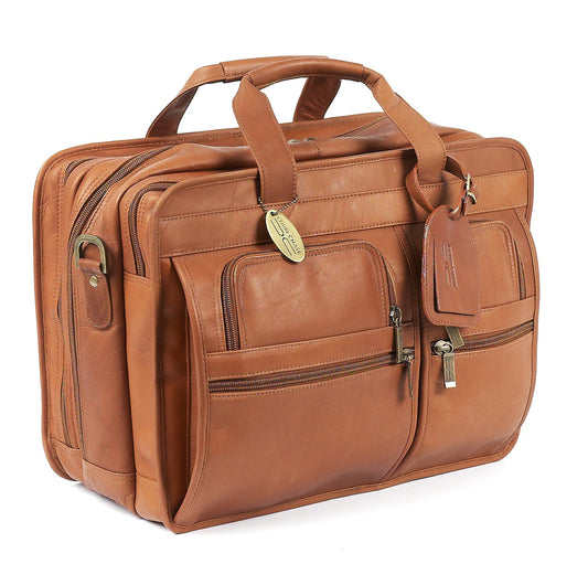 Claire Chase Jumbo Executive Computer Briefcase, Saddle, One Size