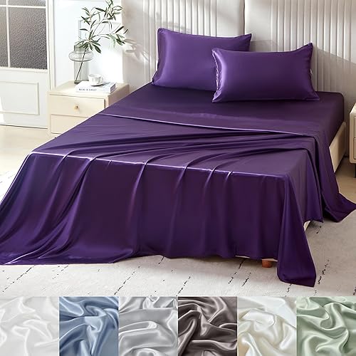 Mulberry Park Silks - 22 Momme 100% Mulberry Silk Sheets - King Size Bed Set - 16" Pocket - Luxurious Bed Sheets & Pillowcases, Skin-Friendly &