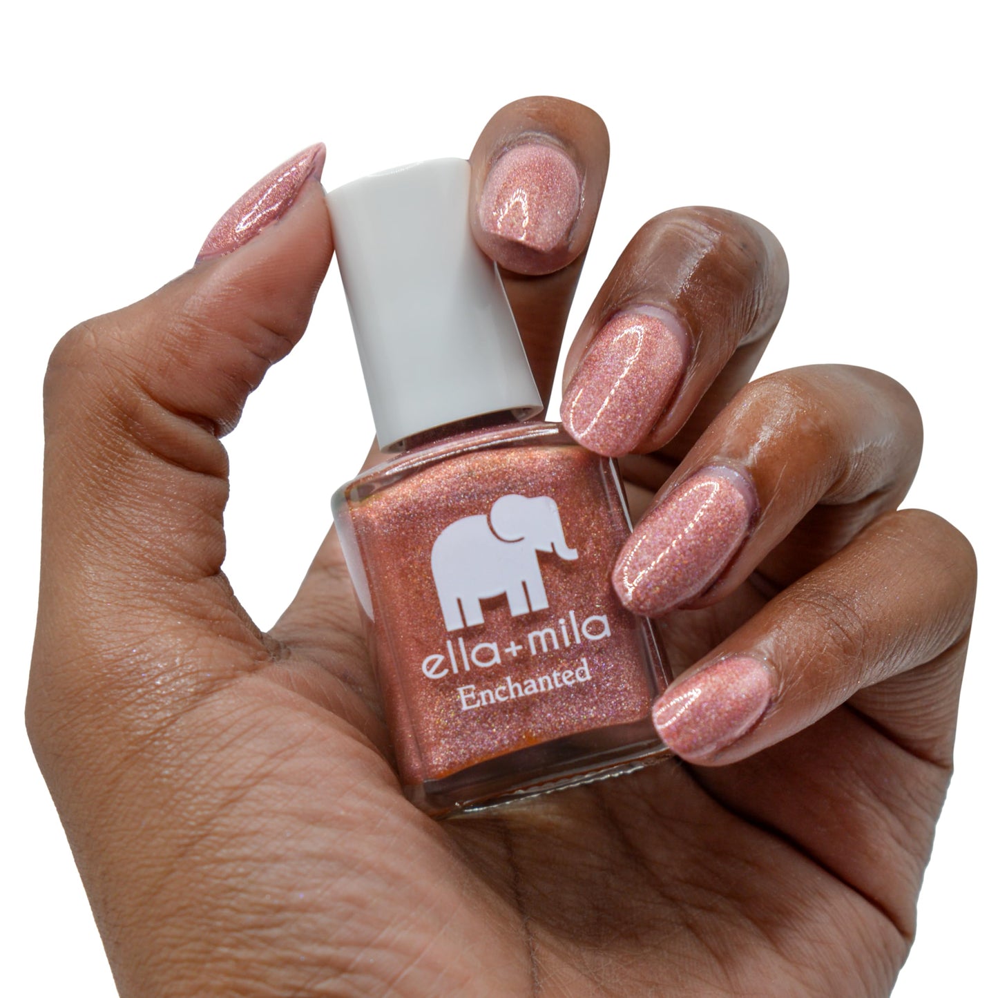 ella+mila Quick Dry Nail Polish - Long Lasting Chip Resistant Holographic Red-Orange Shimmer Nail Polish, Fast Drying Vegan Cruelty-Free Non-Gel Beauty & Personal Care ella+mila