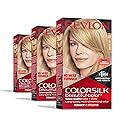 Revlon Colorsilk Beautiful Color Permanent Hair Color, (OLD VERSION) 81 Light Blonde (Pack of 3)