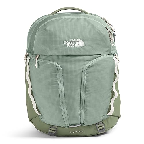The North Face Women's Surge Commuter Laptop Backpack - Everyday Travel Bag, 16" Laptop Sleeve, Water-Repellent, Slate Moss/Bark Mist, One Size