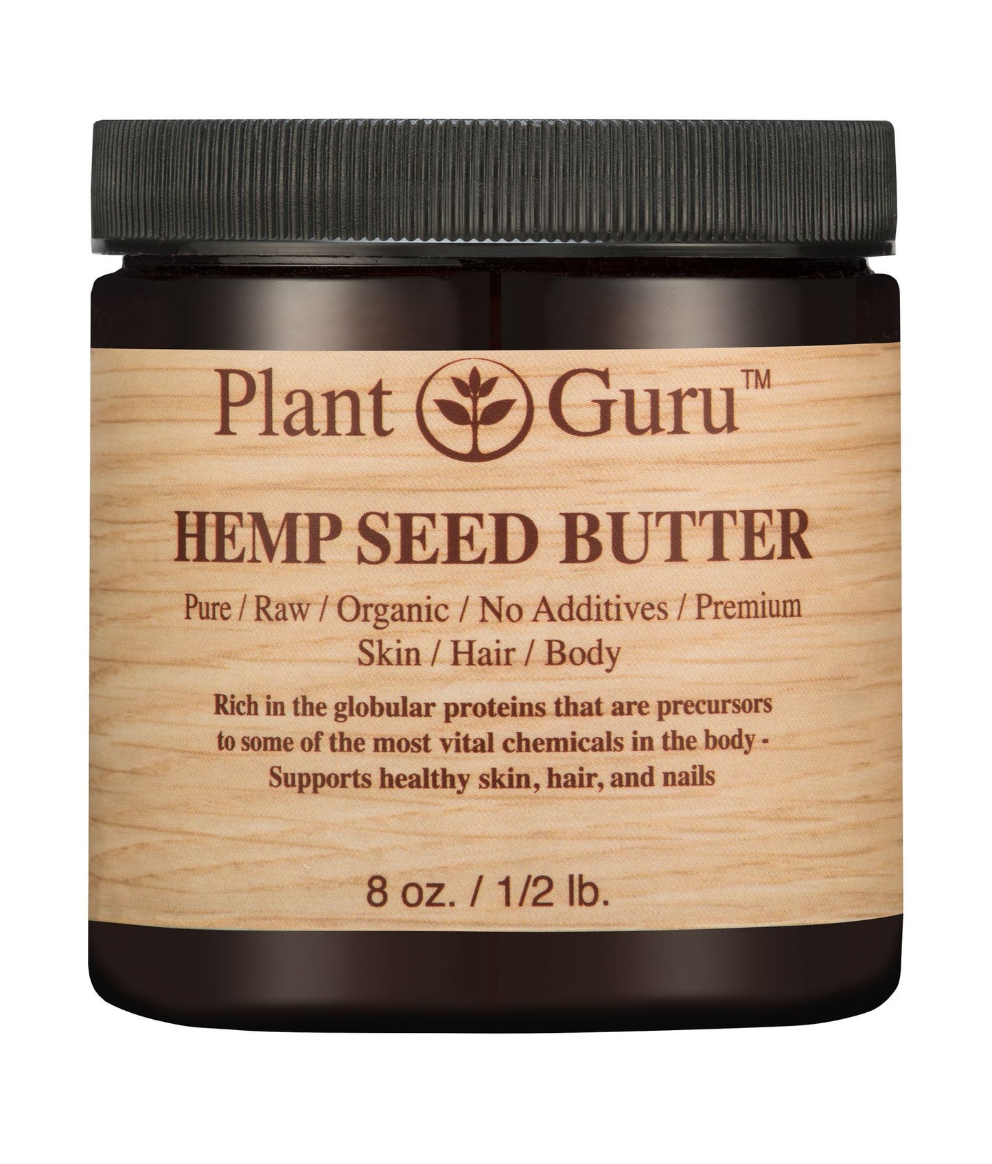 Hemp Seed Butter 8 oz. 100% Pure Raw Fresh Natural Cold Pressed. Skin Body and Hair Moisturizer, DIY Creams, Balms, Lotions, Soaps. Beauty & Personal Care Plant Guru
