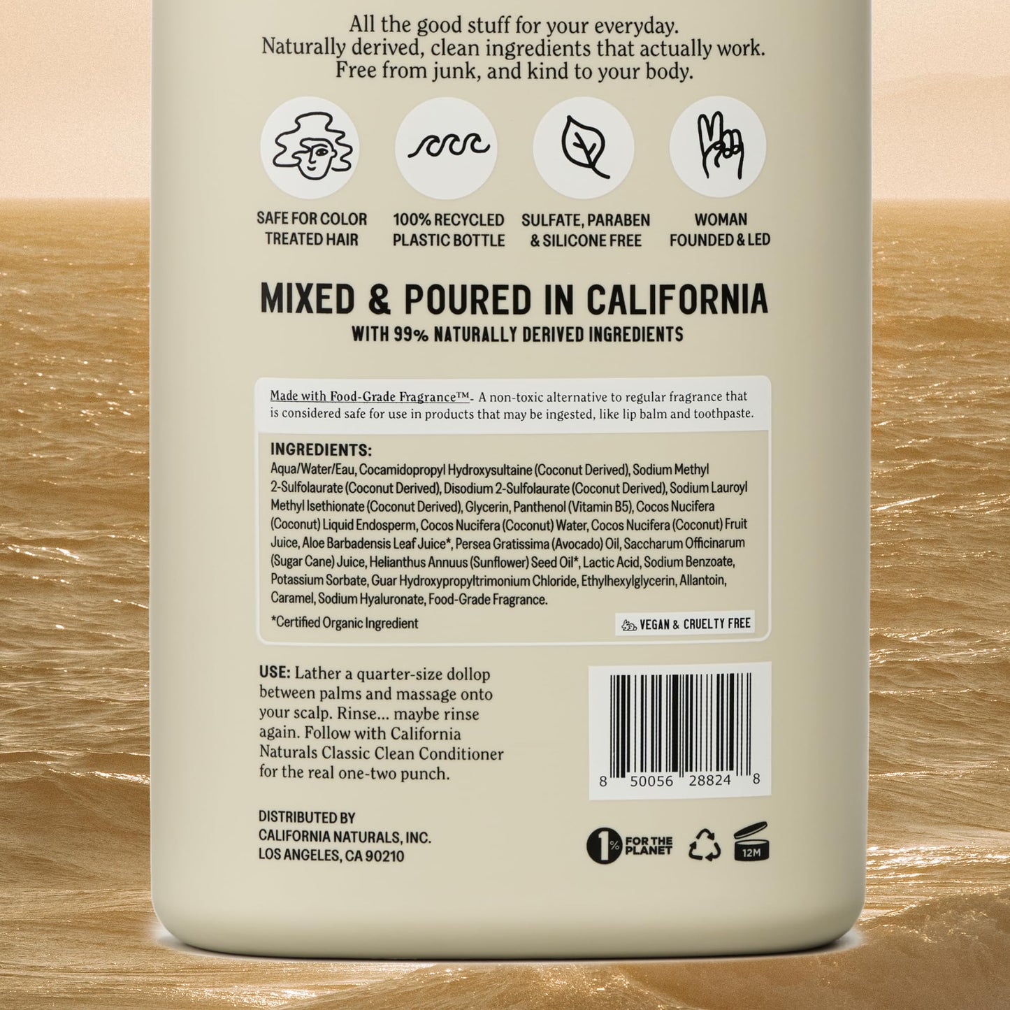California Naturals Classic Clean Toasted Coconut Shampoo, Sulfate Free, Coconut Cleansing Complex, Natural, Vegan, Cruelty, Silicone, and Paraben Beauty and Personal Care California Naturals