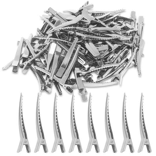 Super Z Outlet Silver Alligator Teeth Prongs Clips Holders for Hair Care, Arts & Crafts Projects, Dry Hanging Clothing, Office Paper Document