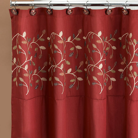 Popular Bath Aubery Shower Curtain, Burgundy 72.00" x 70.00"