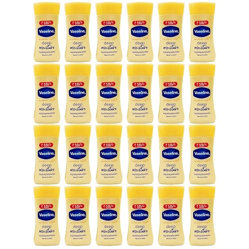Vaseline Intensive Care Travel Moisturizer, 24 Count Bulk, Deep Moisture Moisturizing Lotion, Face and Body Moisturizer for Dry Skin, 0.67 oz