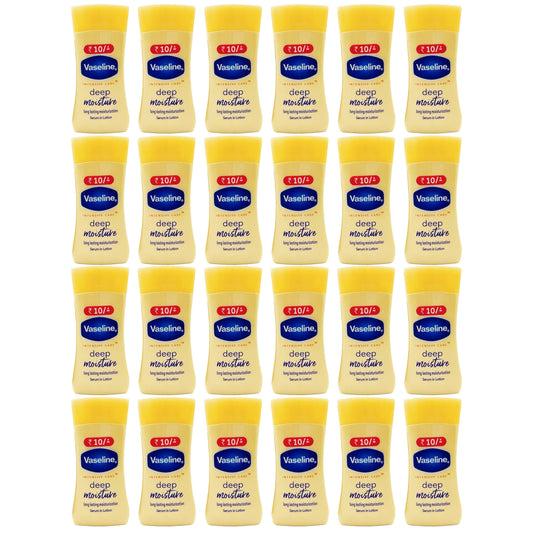 Vaseline Intensive Care Travel Moisturizer, 24 Count Bulk, Deep Moisture Moisturizing Lotion, Face and Body Moisturizer for Dry Skin, 0.67 oz