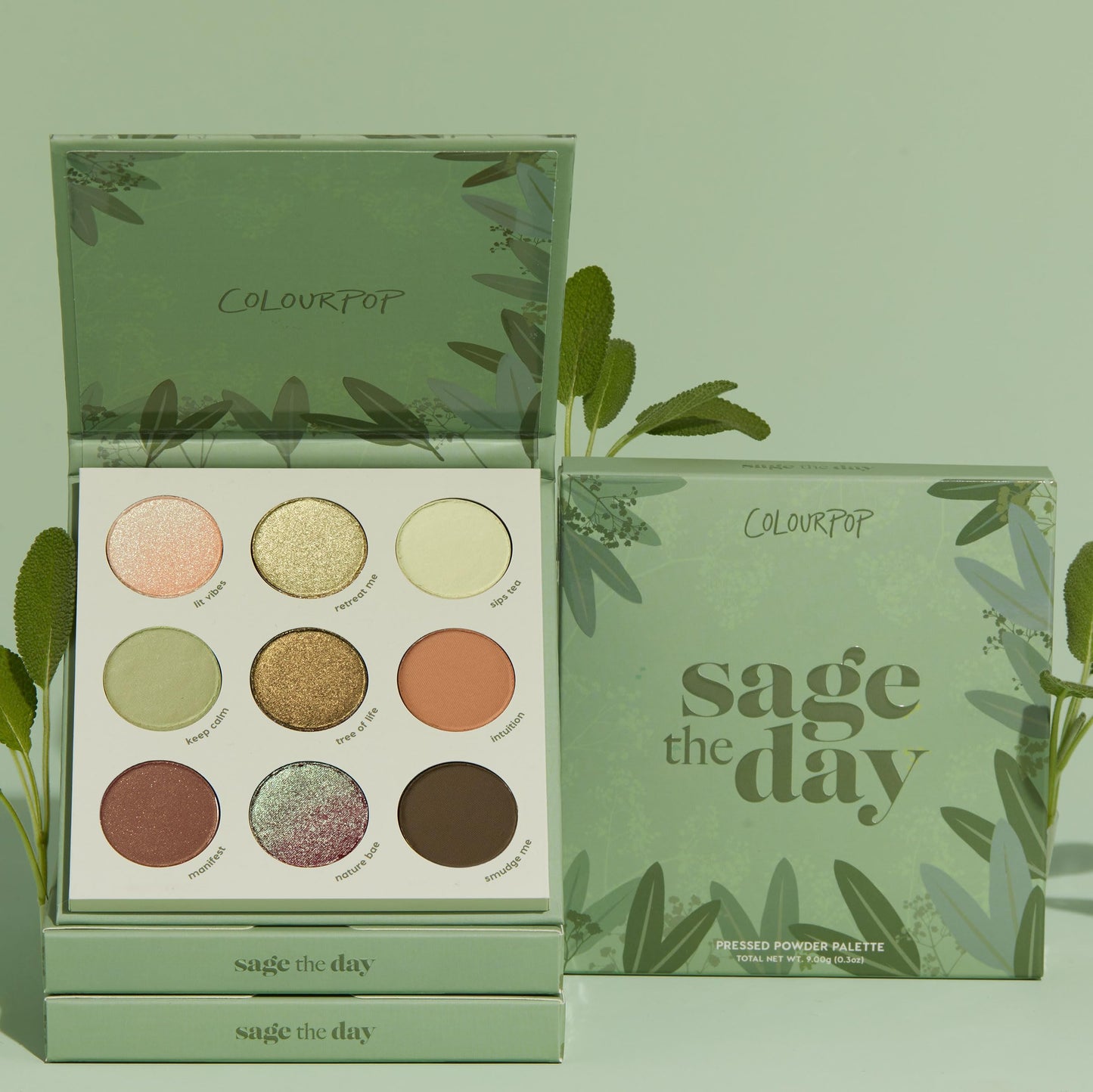 ColourPop Sage the Day Eyeshadow Palette - Sage & Olive Palette with Metallic and Matte Finishes - High-Pigment Eye Makeup with a Long-Wearing Formula