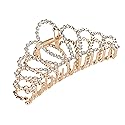 Allure Rhinestone Gold Crown Large Hair Clip