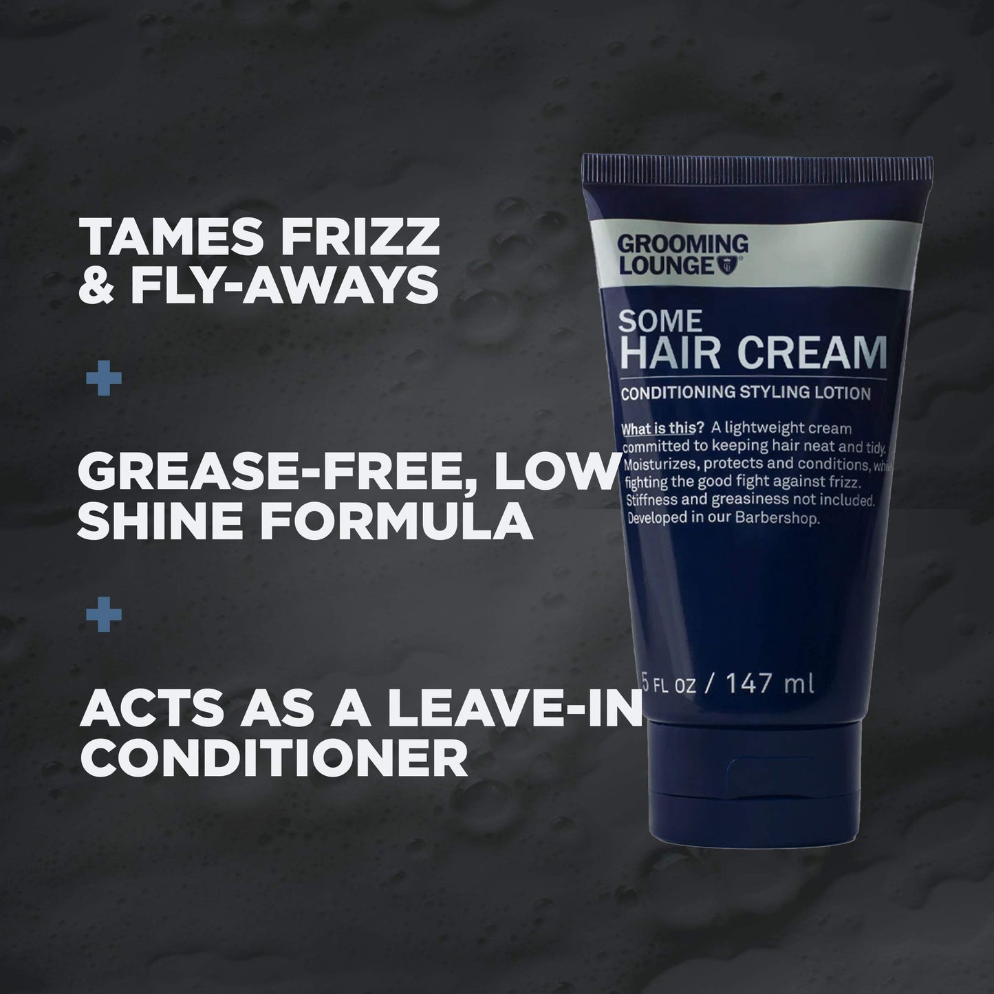 Grooming Lounge Some Hair Cream - Sculpting, Low Shine, Flexible Styling Cream for Men - Moisturizing, Conditioning, and Texturizing with Firm, Strong